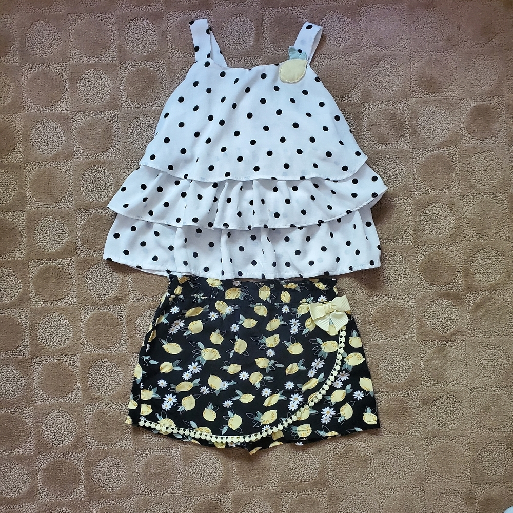 Little Lass Lemon Skort Set